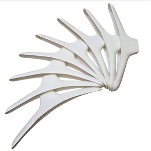 Set of 8 White Plastic Clothing Hangers